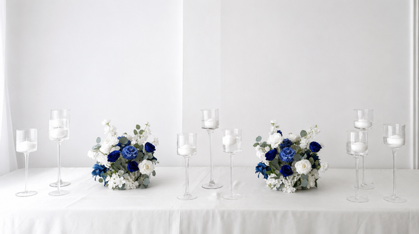 Faux Centrepiece (12 inches) Royal Dusty Blue Rental